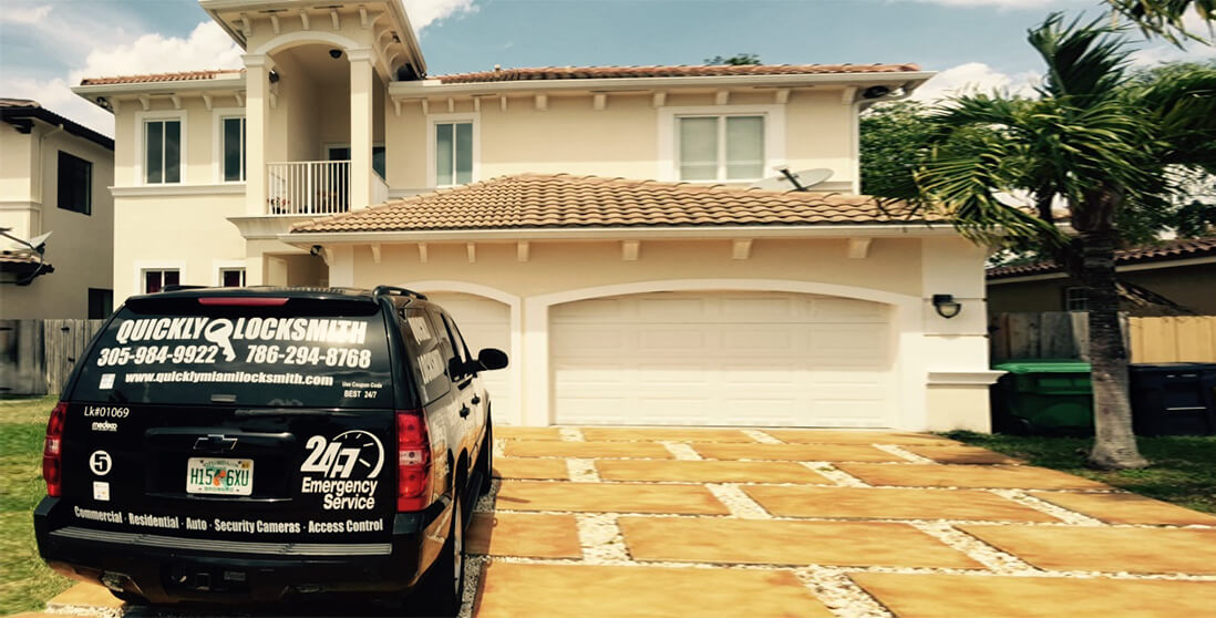 Our Mobile Locksmiths Unit Provides Residential Locksmith Services In a Home At Miami Beach